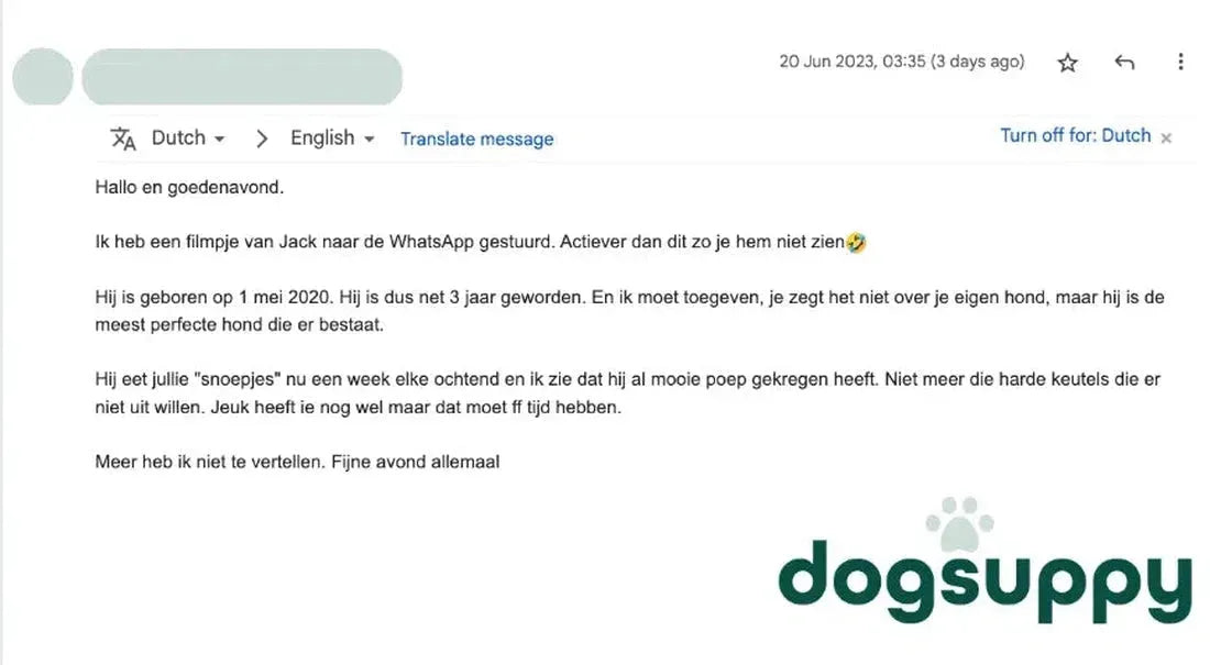 Betere poep voor hond Jack