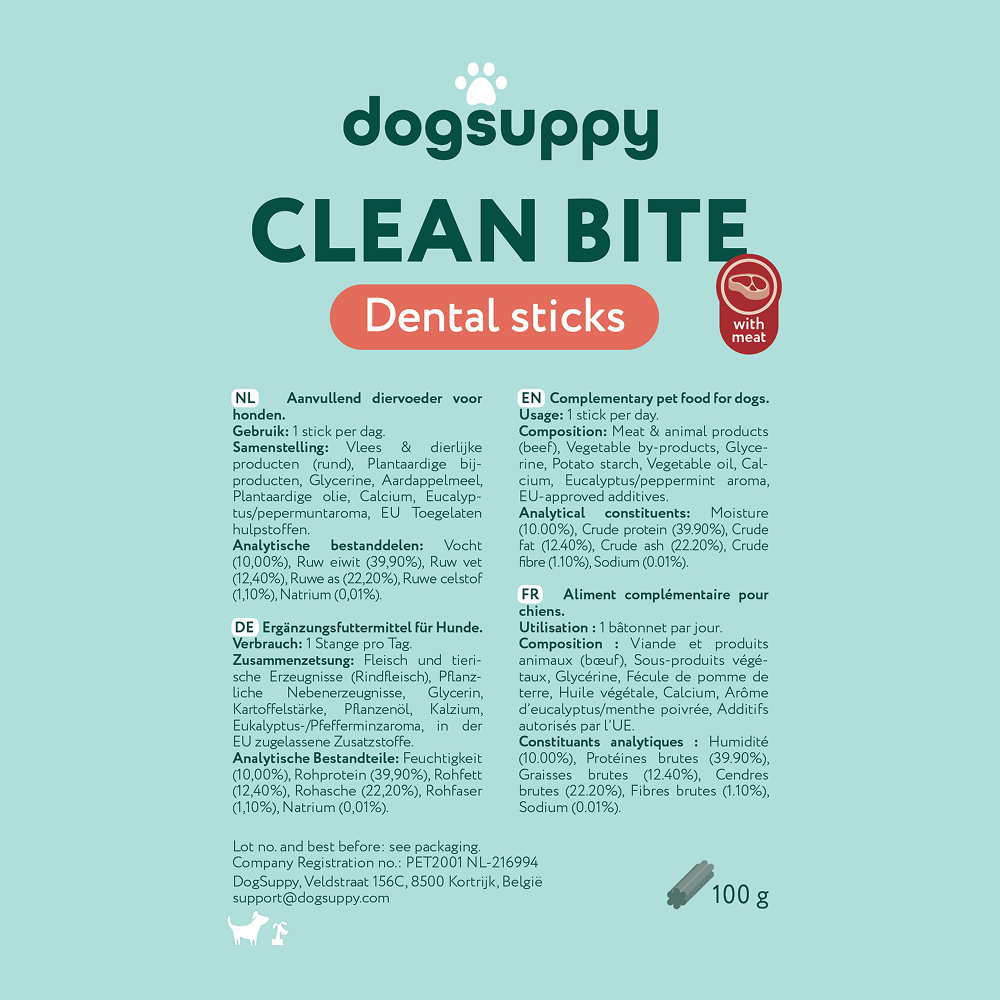 Clean Bite Dental Sticks 🌿 5 Sticks per zakje