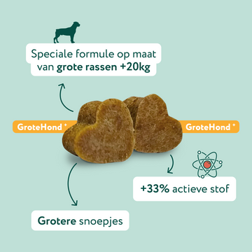 Heup & Gewrichten GroteHond⁺ | 100% natuurlijk | 90 snoepjes