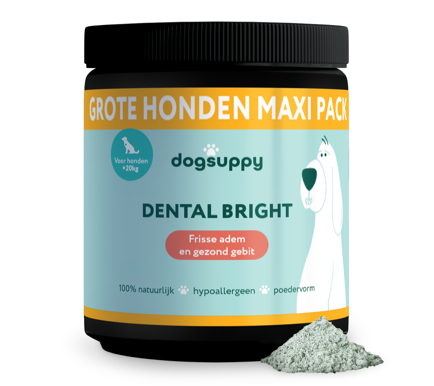 Maxi-Pack | Dental Bright voor grote honden | 100% natuurlijk | 180 schepjes